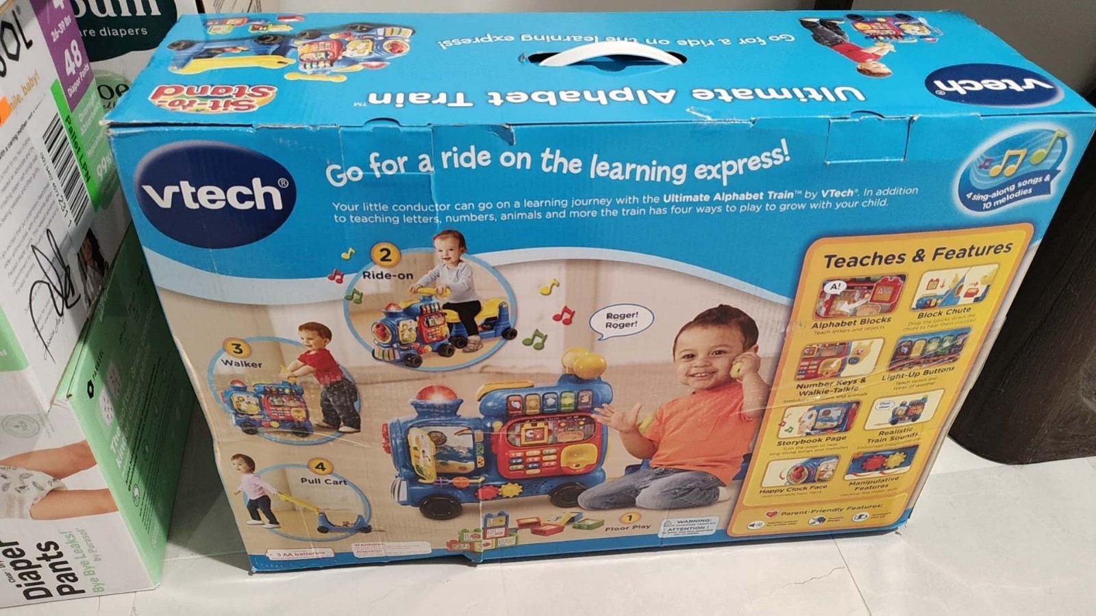 VTech Sit-to-Stand Ultimate Alphabet Train, Blue, Interactiv