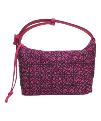 LOEWE Cubi Bag Small Jacquard Anagram Handbag Size 7.87 in Color Pink 99