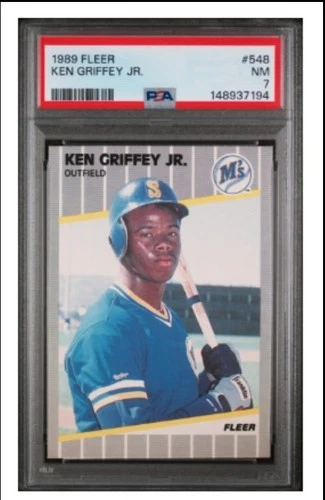 1989 FLEER #548 KEN GRIFFEY JR. ROOKIE RC PSA 7