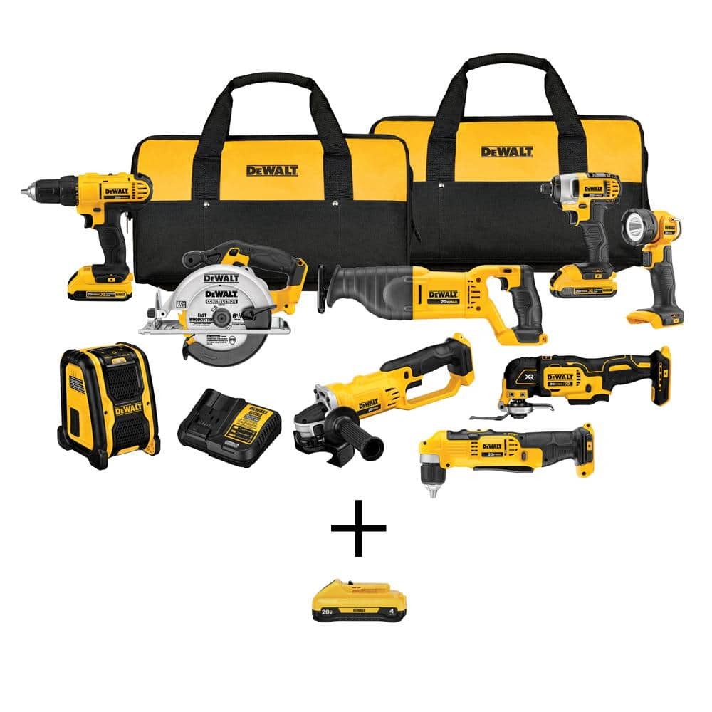 20V MAX Cordless 9-Tool Combo Kit with 2.0Ah and 4.0Ah Batteries