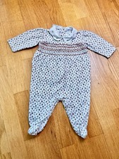 Ralph Lauren Vintage Baby Girl One Piece Romper Floral Collared White 3-6M