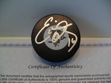 Eddie Olczyk Signed Pittsburgh Penguins Puck COA - Official NHL Licensed Puck