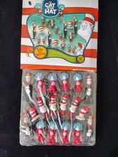Dr. Seuss Cat in the Hat 18 Tie On Mini Christmas Tree Ornaments NIP