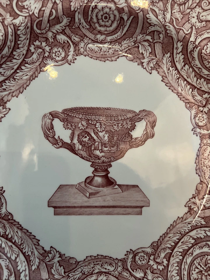 SPODE Archive Collection-Warwick Vase 10”Plate,Red Transfer-Ware.ENGLAND - Image 2 of 4