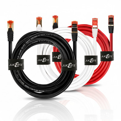 JuicEBitz  CAT6 Netzwerkkabel RJ45 geschirmt Ethernet SFTP LAN Patchkabel SET