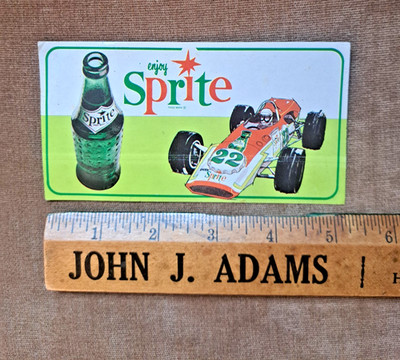 VTG  ENJOY SPRITE, RACE CAR, COCA COLA ITEM, STICKER   C