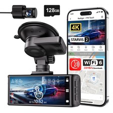REDTIGER 4K Dashcam Auto Vorne Hinten Touchscreen 3,18 Zoll Mit 128GB Karte