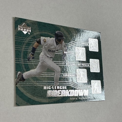 2002 UPPER DECK ICHIRO SUZUKI #BL14 BIG LEAGUE BREAKDOWN 2ND YEAR HOFER - Bild 3 von 4