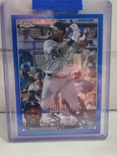 2023 Topps Chrome - Oscar Colas RC #145 Blue Refractor /150 Jersey Match 22/150