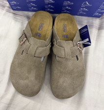 Birkenstock Boston Suede Clog Sandals Beige EU 36 UK 3.5 Adjustable Buckle