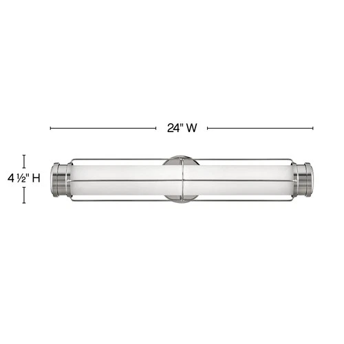 Hinkley Saylor 24" Wide Polished Nickel Modern LED Bath Light - Picture 4 of 10