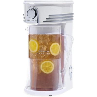 Nostalgia ICIT3PLSWHA6A White Ice Brew Tea Coffee Maker 3 Quart Pitcher