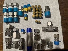 Swagelok And Parker Lot  Stainless Steel And Brass. Lot of 38