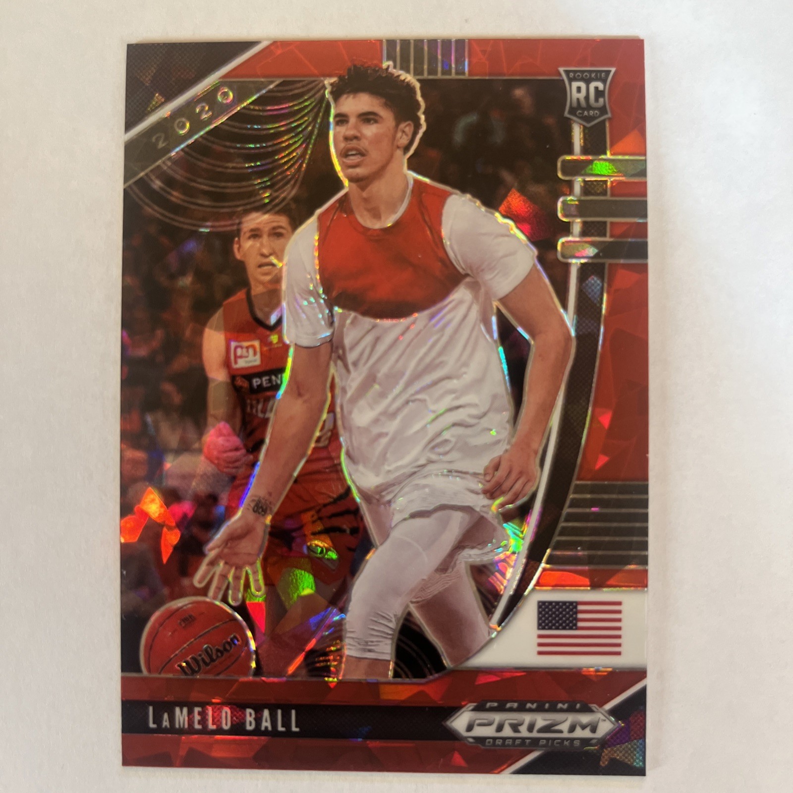 Lamelo Ball 2020 Panini Prizm Draft Red Ice Rookie #43 Timberwolves Hornets RC