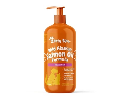 Zesty Paws Wild Alaskan Fish Oil for Dogs & Cats - Pollock & Salmon Oil Blend -