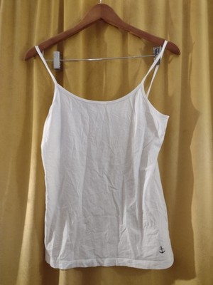 White Cotton Esmara Lounge Tank Top Anchor Print Size Small