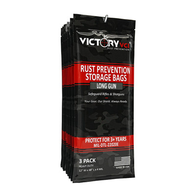 Victory VCI Rifle & Shotgun Rust Prevention Bags 12x48 No-Oil Storage 3-Pack USA