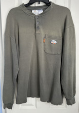 Rasco Men  s FR Gray Long Sleeve 3-Button Pocket Henley Long Sleeve Size XL
