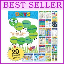 English/Spanish Educational Posters for Kids 24x17