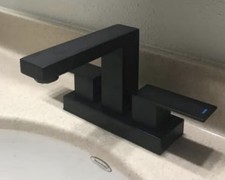 JunazHomer Bathroom Sink Faucet 3 Hole Bathroom Faucet Matte Black, JSBY1D-BK