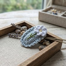 Cute Knitted Flower Hair Clip, Handmade Crochet Floral Hair Barrette for Girls