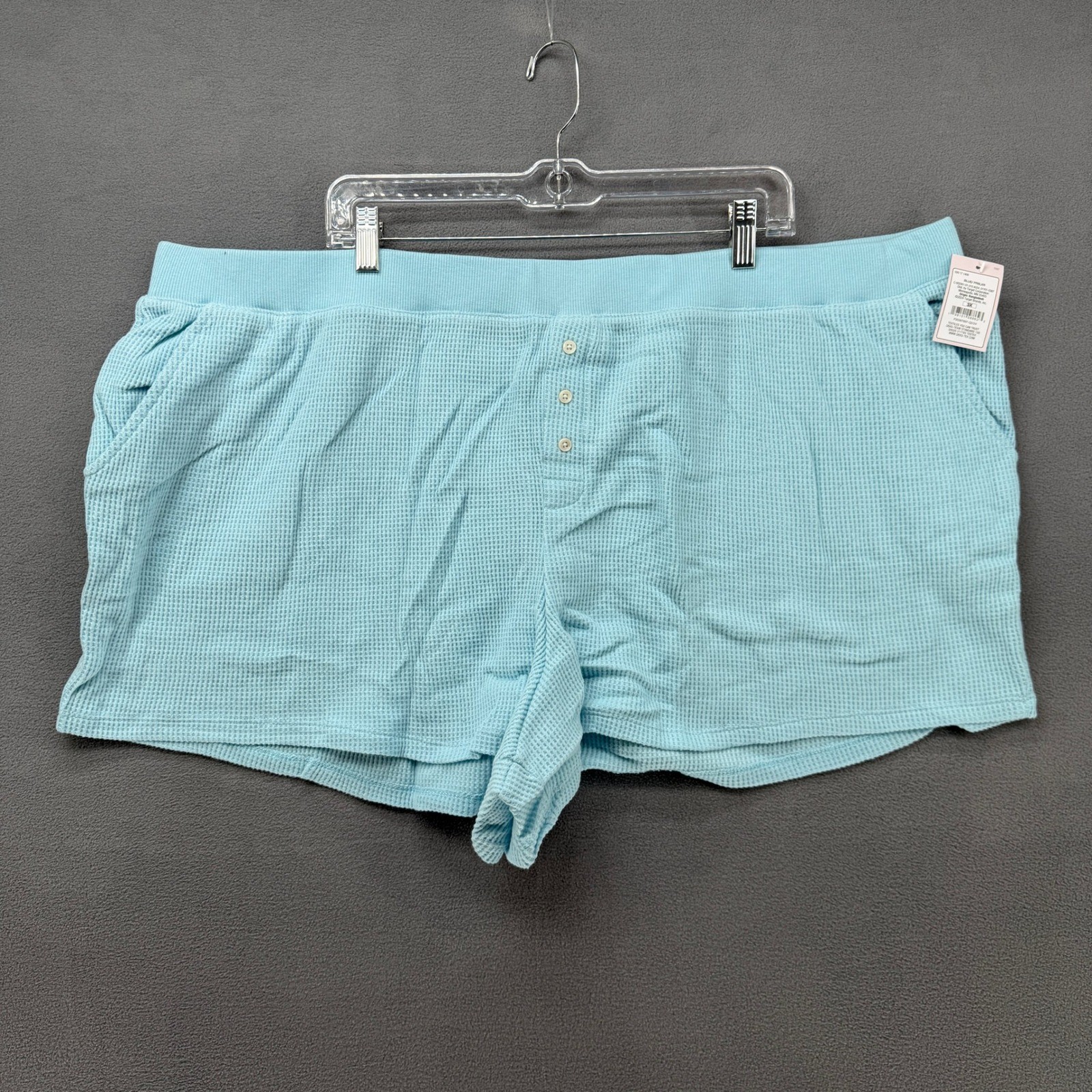 Auden Women's Blue Waffle Knit Pajama Shorts 3X Lounge