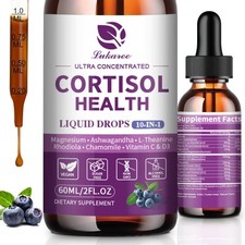 Cortisol Supplement Liquid Drops, 10-In-1 Cortisol Detox W. Magnesium Glycinate