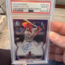 2023 Bowman Chrome 1st Autographs JADIEL SANCHEZ Purple /250 (AU, RC)š„PSA 10