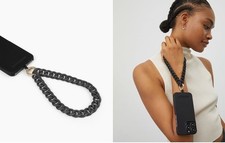 Ideal of Sweden Chain Wristlet Strap Black Metallic Anti Lost Theft Bracelet