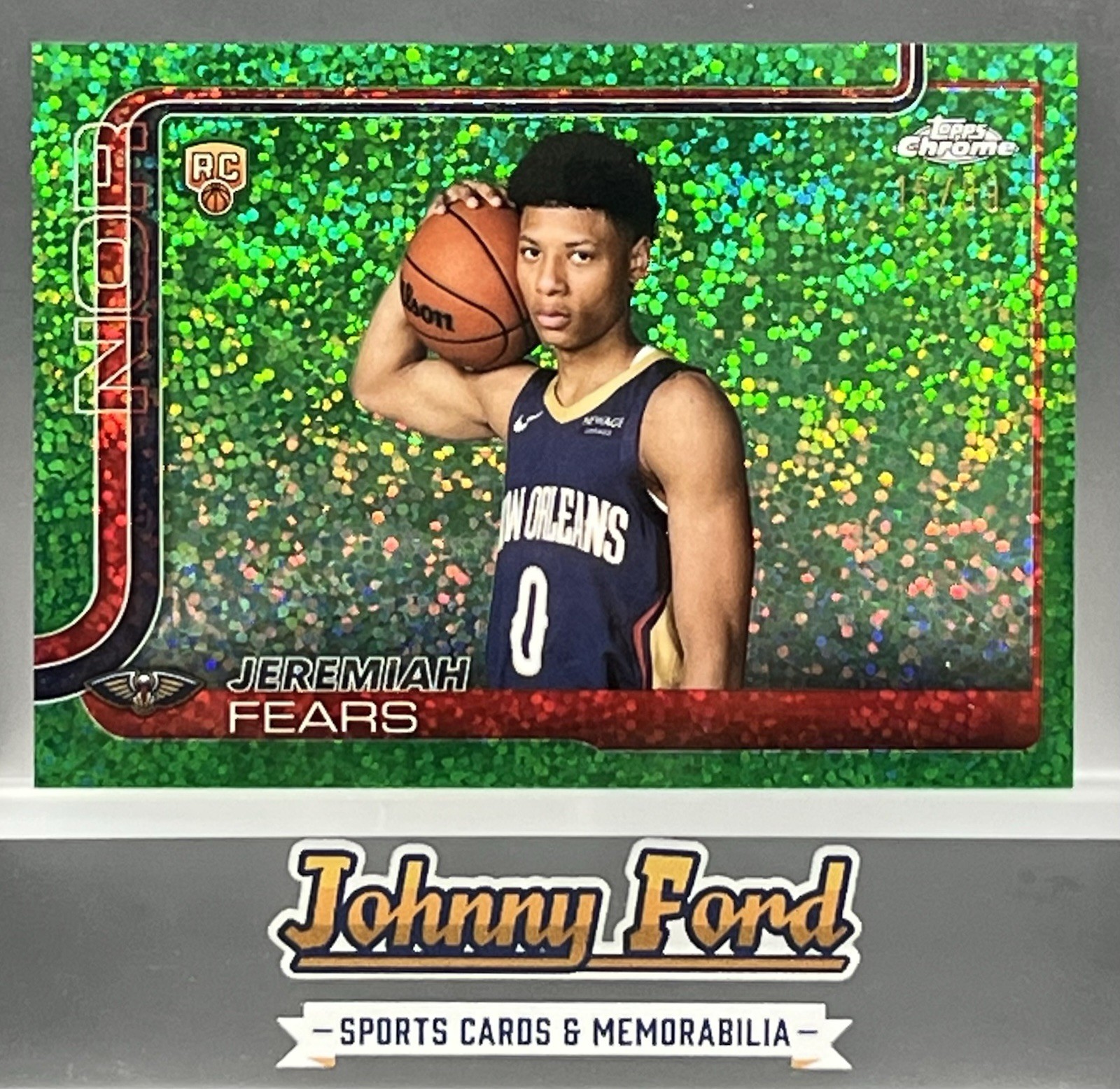 Jeremiah Fears 2025-26 Topps Chrome Rookie Image Variation Green #15/99 #257