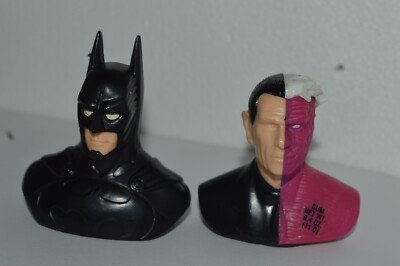 1995 DC Comics Batman Forever Batman & Two-Face Tops Shewing Gum Dispensers