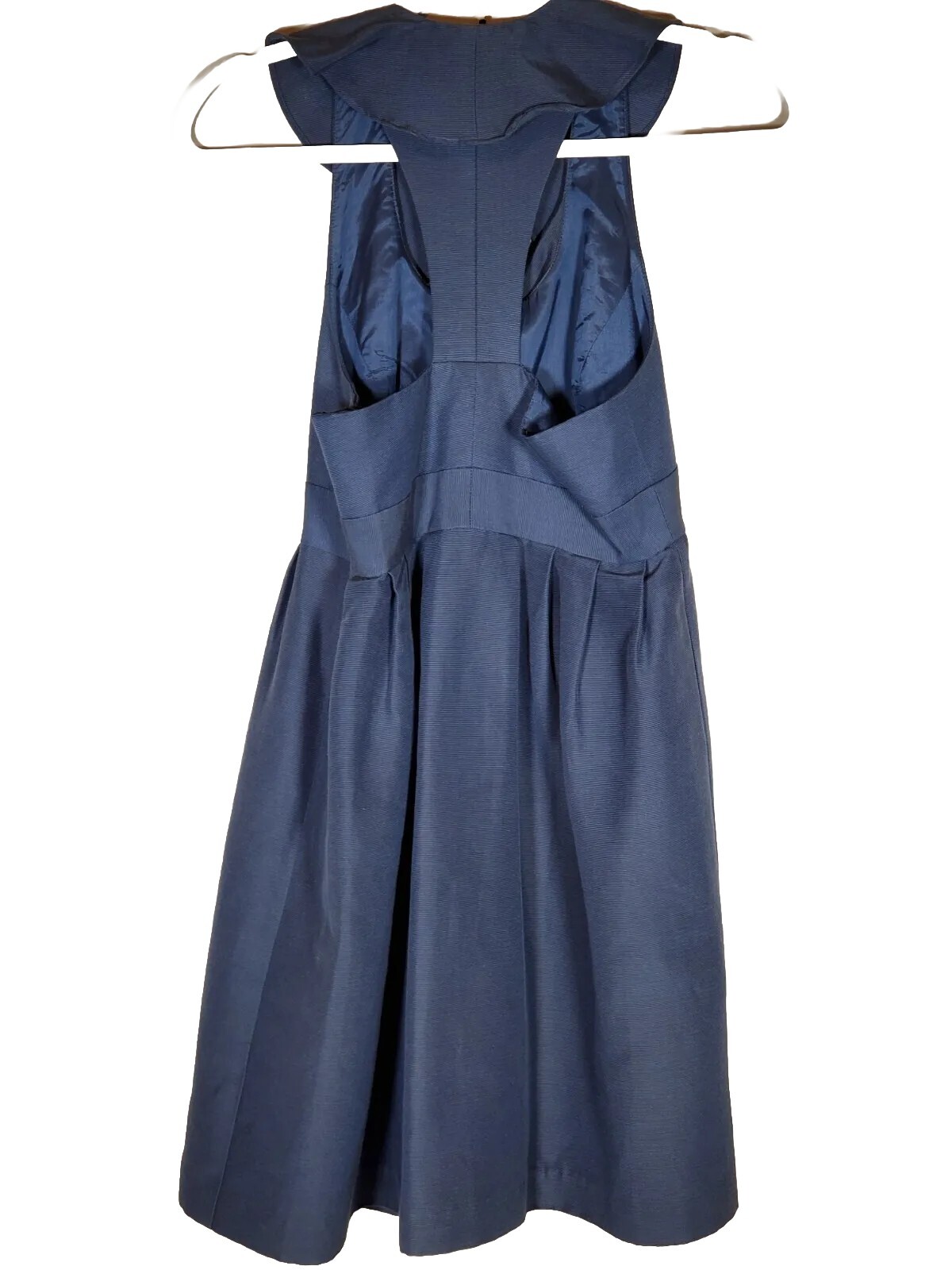 Annie Griffin Ruffled T-Back Fit & Flare Blue Dress Sleeveless Women's Sz 4  New