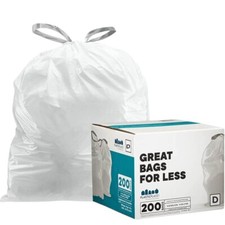 Plasticplace Custom Fit Trash Bags Compatible with simplehuman Code D, 200 Count