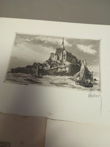 Le Mont Saint-Michel Lithograph Art Prints Signed Lot 3 Units - Picture 5 of 6