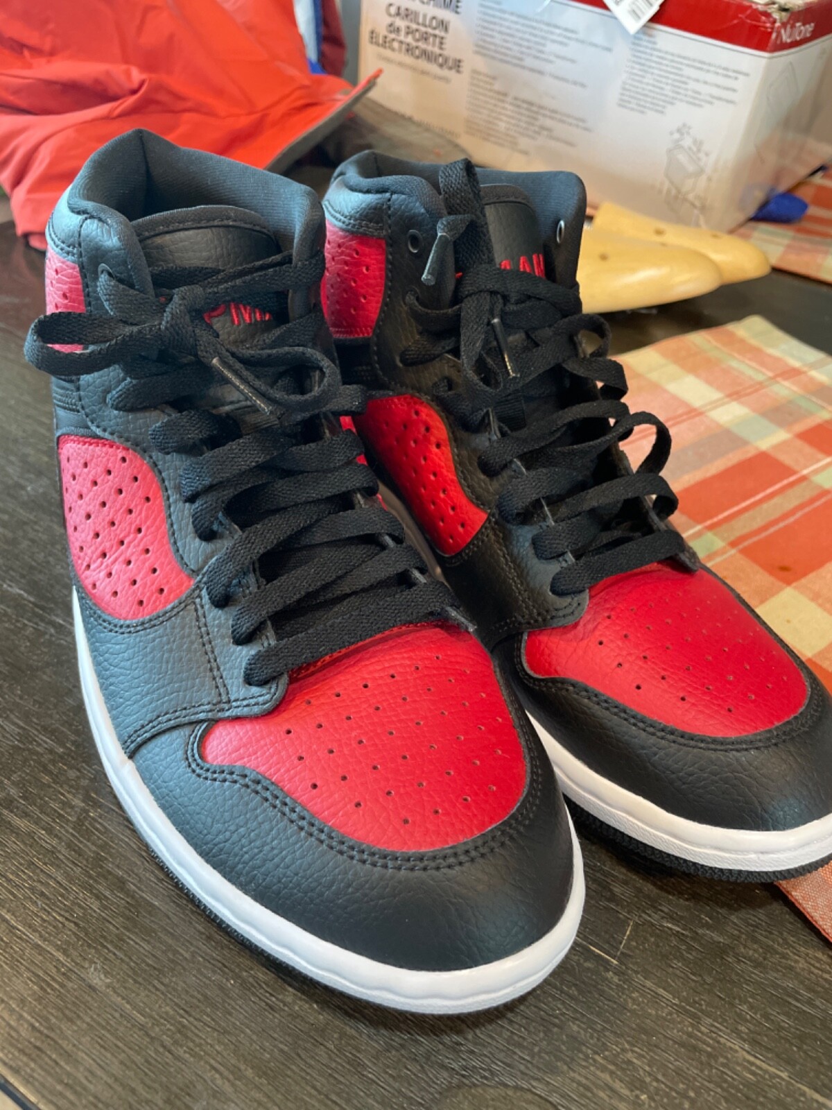 Nike Air Jordan Access Retro Mid Bred Black Gym Red Mens Sneakers AR3762-006