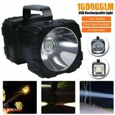 100000LM Rechargeable Flashlight LED Spotlight 3+4 Lights Modes Camping Torch US
