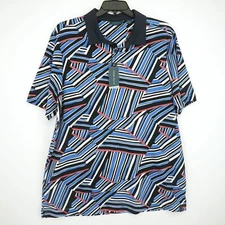 Perry Ellis Men's Short-Sleeve Shirt XLT Ultra Soft Red White Blue Black NWT $80