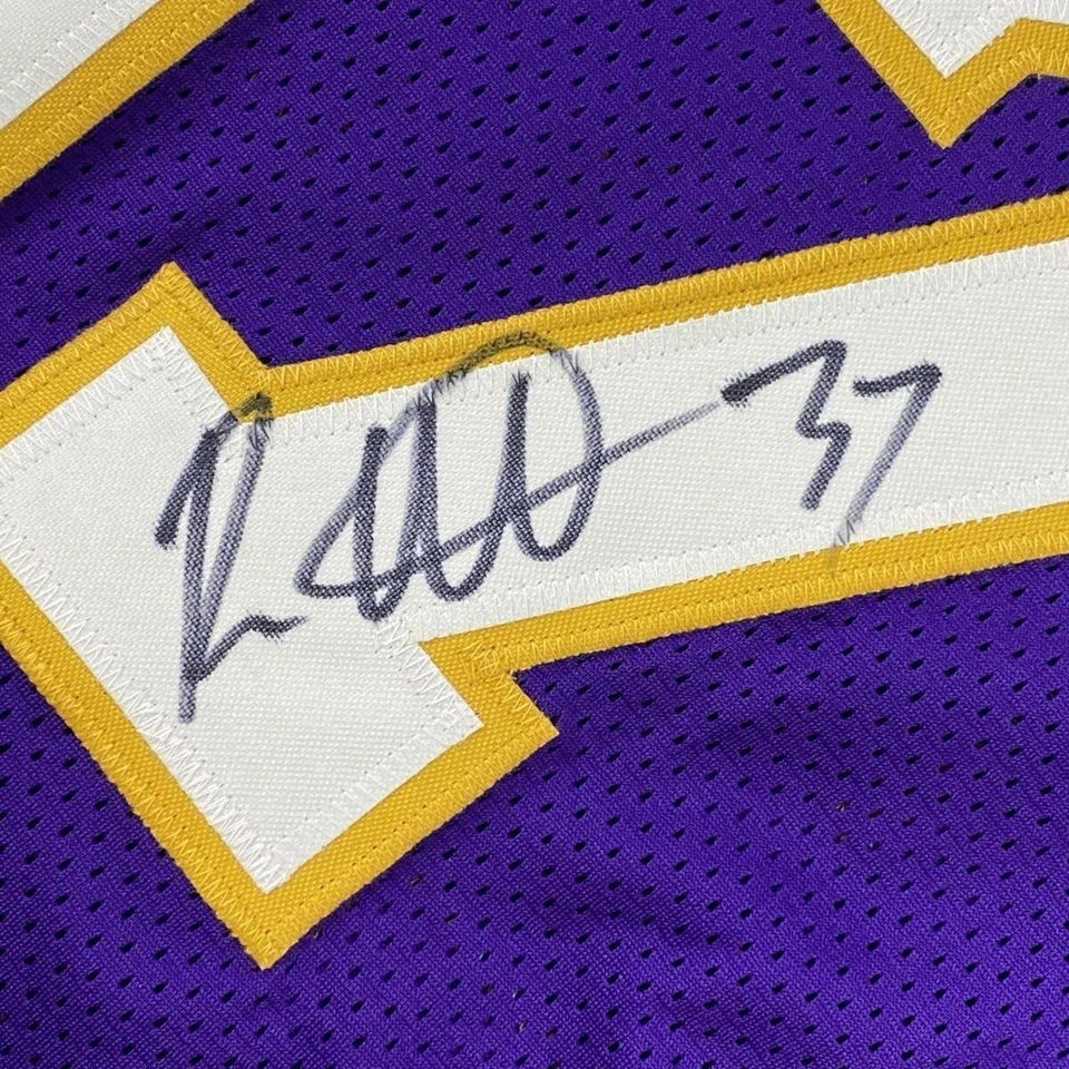 Camiseta deportiva enmarcada autografiada/firmada Ron Artest 33x42 púrpura de Los Ángeles certificado de autenticidad PSA/DNA Foto 2 de 2