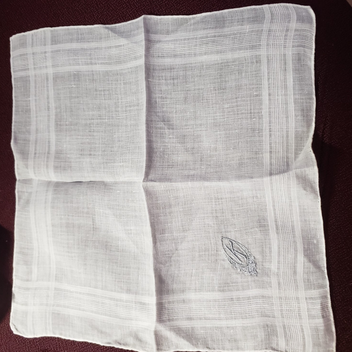 Embroidered Monogram Initial 4 Handkerchiefs Hank… - image 3