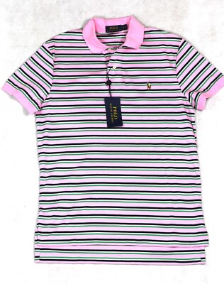 Polo Ralph Lauren Shirt Pima Soft Touch Pink Striped S Small NWT