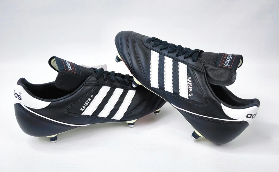 Scarpe da calcio Adidas Kaiser 5 Cup Eur 40 / UK 6.5 pelle nere 033200 nuove - Immagine 3 di 4