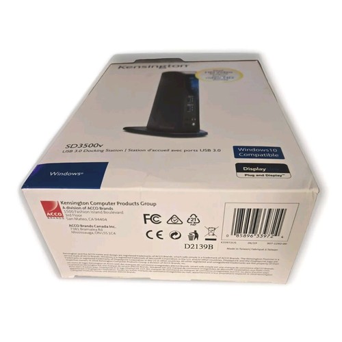Kensington Docking Station USB 3.0 Doppio Video HD SD3500V, K33972US. Spedizione gratuita - Foto 3 di 4