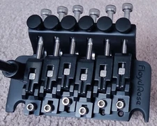 FLOYD ROSE Tremolo Bridge BLACK 6 string w Whammy Bar Arm STAINLESS 34mm BRASS