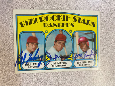 Tom Ragland Bill Fahey, Jim Mason and Tom Ragland Autographed 1972 Topps #334 ...