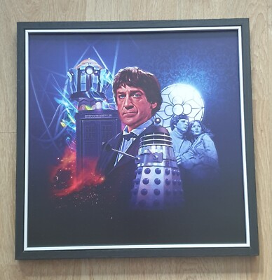 Doctor Who 2nd Dr Patrick Troughton 12'' quadratisch gerahmt Evil Of The Daleks Kunstdruck 