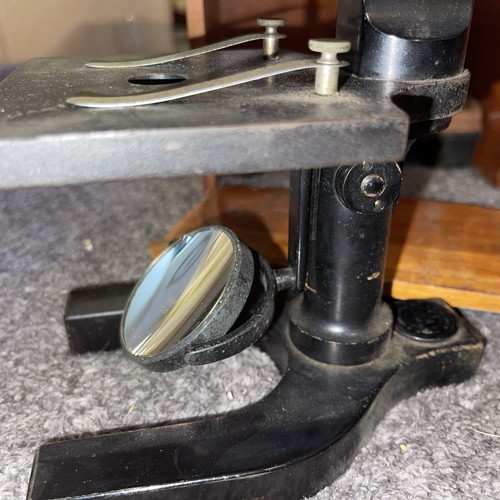 Antique Brass Bausch & Lomb Optical Co Microscope In Box accessories and slides - Picture 6 of 12