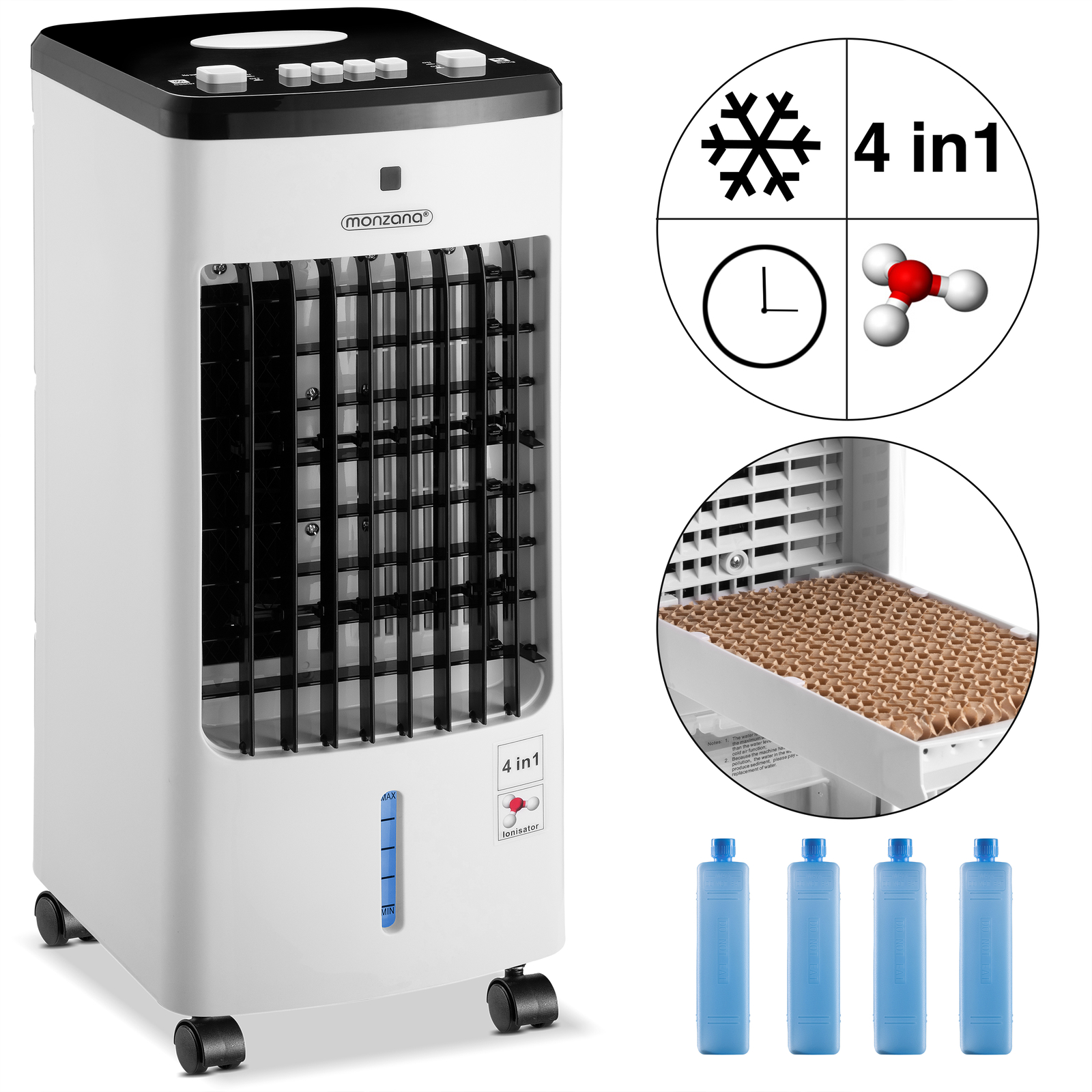 MONZANA® Luftkühler Aircooler Klimagerät 60W Ionisator 