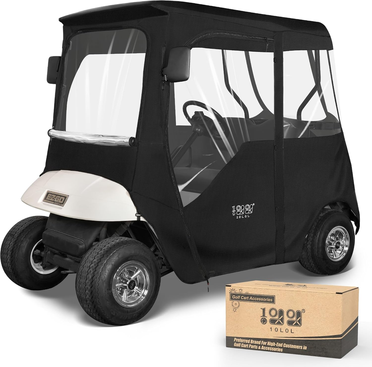 Golf Cart Enclosure 2 Passenger 600D for EZGO TXT/RXV with 2 Door