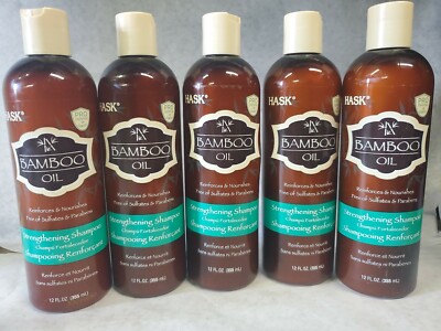 6 X  Hask Bamboo Oil Strengthening Shampoo, Sulfates Free, Damage Color Control 