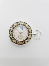 Gold Vines on Silver Border Pocket Watch - Automatic